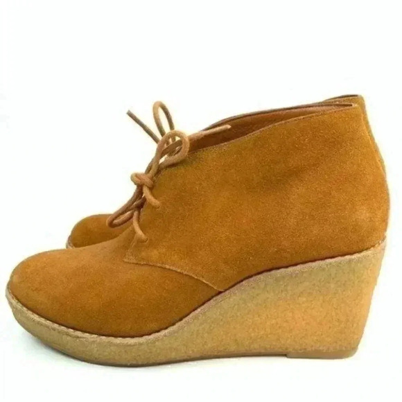 Cole Haan boots size 5 suede wedge ankle booties - Picture 3 of 8